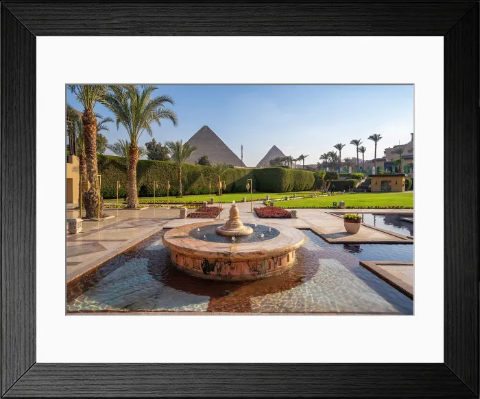 Framed Print : View of Giza Pyramids from Marriott hotel, Cairo, Egypt, Africa Framed Print : View of Giza Pyramids from Marriott hotel, Cairo, Egypt, Africa