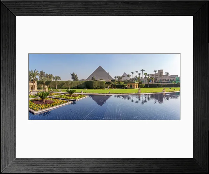 Framed Print : View of Giza Pyramids from Marriott hotel, Cairo, Egypt, Africa Framed Print : View of Giza Pyramids from Marriott hotel, Cairo, Egypt, Africa