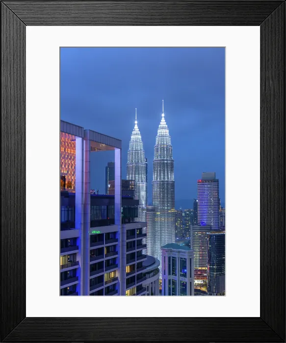 Framed Print : Petronas Towers at dusk, Kuala Lumpur, Selangor, Malaysia Framed Print : Petronas Towers at dusk, Kuala Lumpur, Selangor, Malaysia