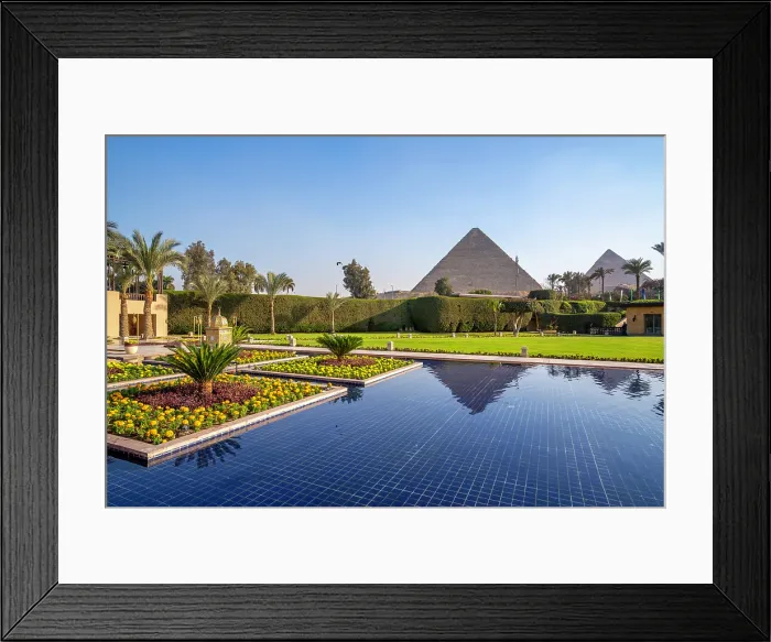 Framed Print : View of Giza Pyramids from Marriott hotel, Cairo, Egypt, Africa Framed Print : View of Giza Pyramids from Marriott hotel, Cairo, Egypt, Africa