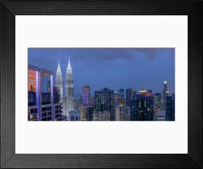 Framed Print : Petronas Towers at dusk, Kuala Lumpur, Selangor, Malaysia Framed Print : Petronas Towers at dusk, Kuala Lumpur, Selangor, Malaysia