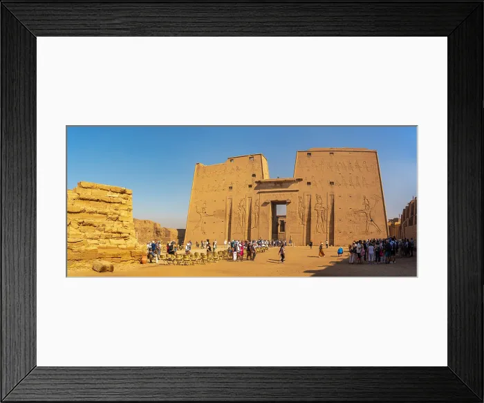 Framed Print : View of tourists viewing the Faucon Horus at Temple of Edfu, Edfu, Egypt, Africa Framed Print : View of tourists viewing the Faucon Horus at Temple of Edfu, Edfu, Egypt, Africa