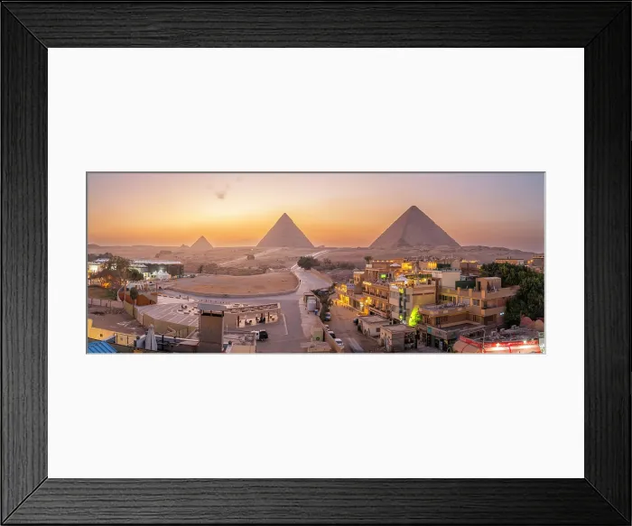 Framed Print : View of Giza Pyramids from rooftop terrace at dusk, Cairo, Egypt, Africa Framed Print : View of Giza Pyramids from rooftop terrace at dusk, Cairo, Egypt, Africa