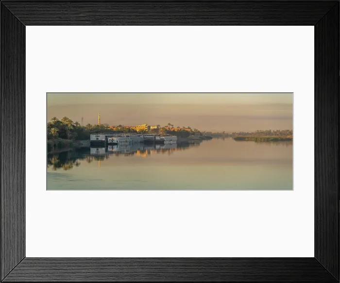 Framed Print : View of reflections in the Nile River at dawn at Al Daba Eya near Luxor, Luxor, Egypt, Africa Framed Print : View of reflections in the Nile River at dawn at Al Daba Eya near Luxor, Luxor, Egypt, Africa