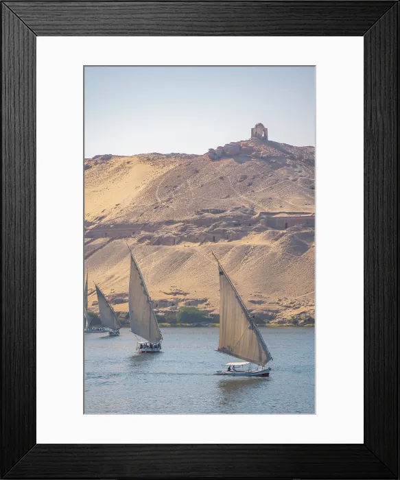 Framed Print : View of fellucas on the Nile river on a sunny day, Aswan, Nubia, Egypt, North Africa, Africa Framed Print : View of fellucas on the Nile river on a sunny day, Aswan, Nubia, Egypt, North Africa, Africa