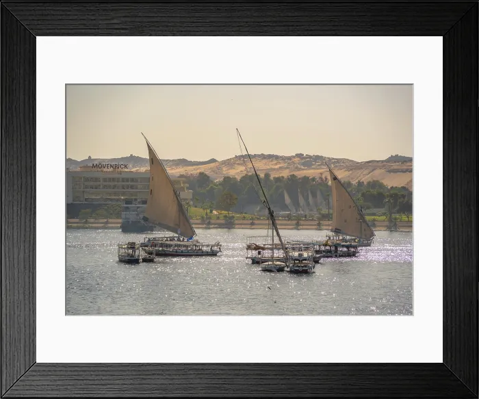 Framed Print : View of fellucas on the Nile river on a sunny day, Aswan, Nubia, Egypt, North Africa, Africa Framed Print : View of fellucas on the Nile river on a sunny day, Aswan, Nubia, Egypt, North Africa, Africa