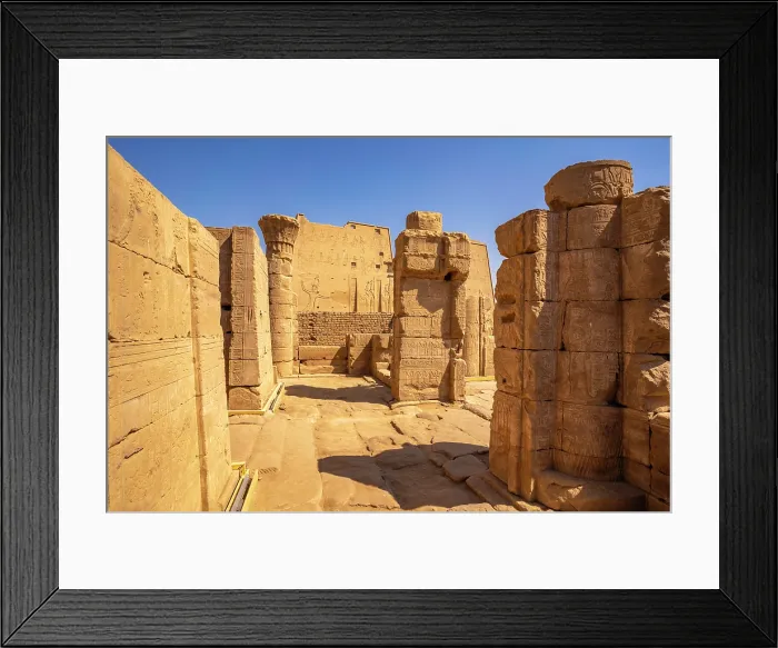 Framed Print : View of the Temple of Horus on a sunny day, Edfu, Egypt, North Africa, Africa Framed Print : View of the Temple of Horus on a sunny day, Edfu, Egypt, North Africa, Africa