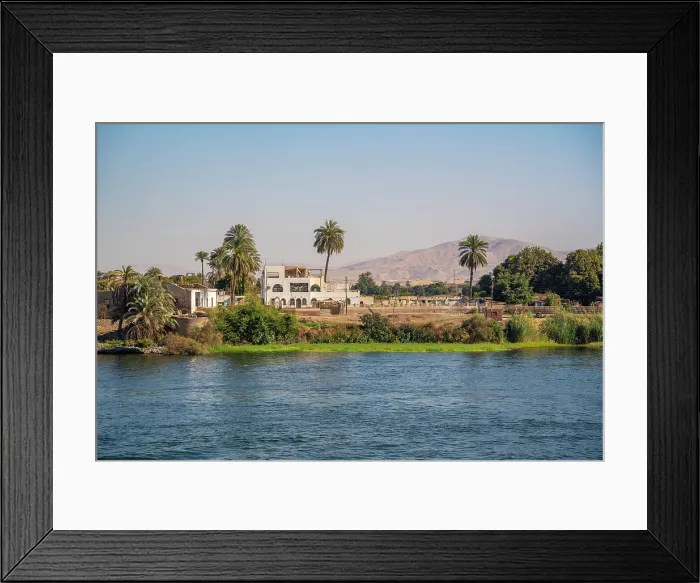 Framed Print : View of scenery from cruise boat near Armant on the Nile River, Luxor, Egypt, Africa Framed Print : View of scenery from cruise boat near Armant on the Nile River, Luxor, Egypt, Africa