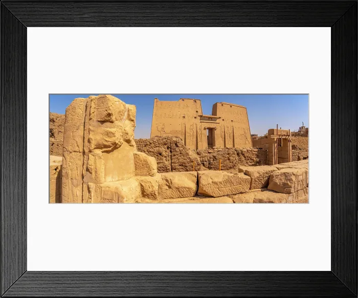 Framed Print : View of the Temple of Horus on a sunny day, Edfu, Egypt, North Africa, Africa Framed Print : View of the Temple of Horus on a sunny day, Edfu, Egypt, North Africa, Africa