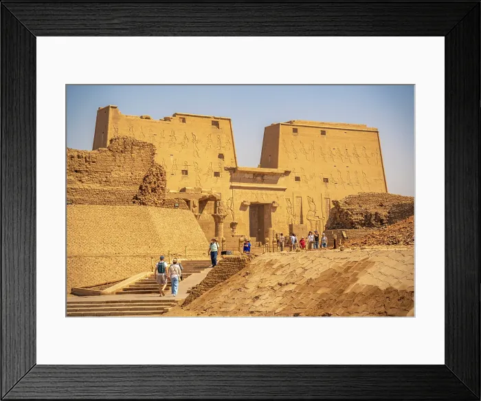 Framed Print : View of the Temple of Horus on a sunny day, Edfu, Egypt, North Africa, Africa Framed Print : View of the Temple of Horus on a sunny day, Edfu, Egypt, North Africa, Africa