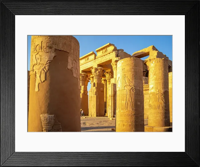 Framed Print : View of the Temple of Horus during golden hour, Edfu, Egypt, North Africa, Africa
