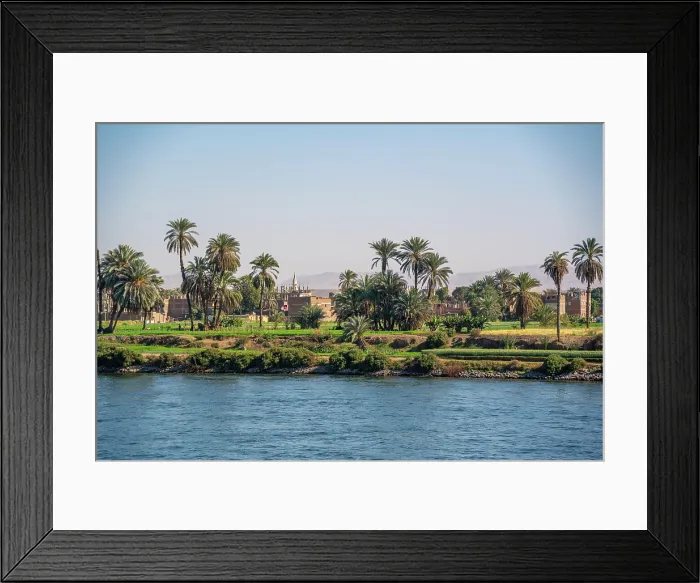 Framed Print : View of scenery from cruise boat near Armant on the Nile River, Luxor, Egypt, Africa Framed Print : View of scenery from cruise boat near Armant on the Nile River, Luxor, Egypt, Africa