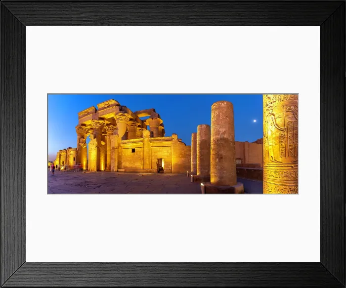 Framed Print : View of the Kom Ombo Temple at dusk, Edfu, Egypt, North Africa, Africa