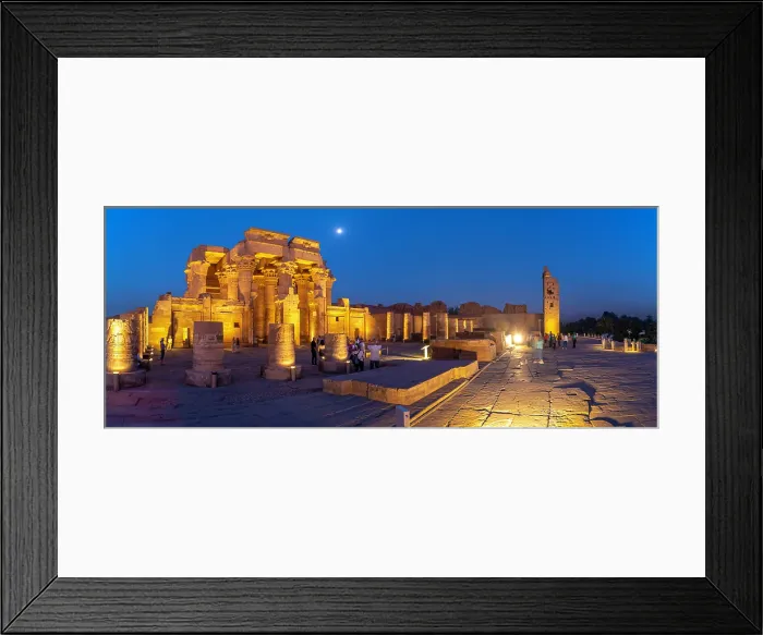 Framed Print : View of the Kom Ombo Temple at dusk, Edfu, Egypt, North Africa, Africa