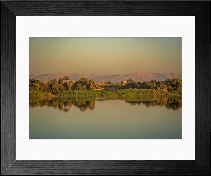 Framed Print : View of reflections in the Nile River at dawn at Al Daba Eya near Luxor, Luxor, Egypt, Africa Framed Print : View of reflections in the Nile River at dawn at Al Daba Eya near Luxor, Luxor, Egypt, Africa