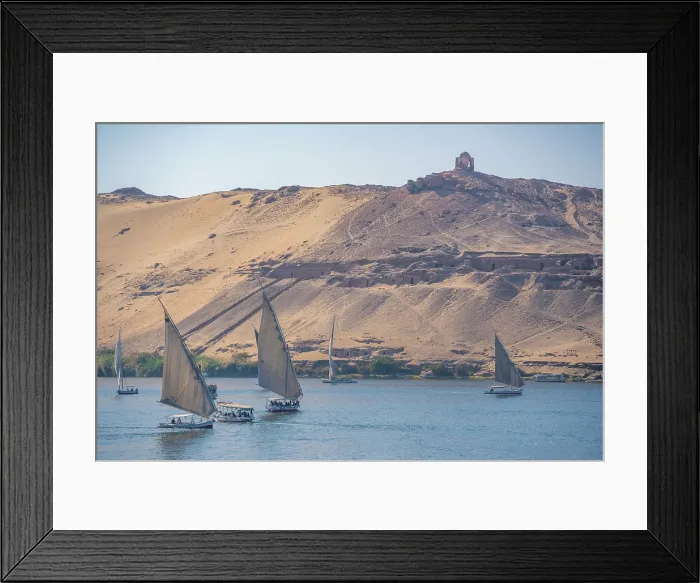 Framed Print : View of fellucas on the Nile river on a sunny day, Aswan, Nubia, Egypt, North Africa, Africa Framed Print : View of fellucas on the Nile river on a sunny day, Aswan, Nubia, Egypt, North Africa, Africa