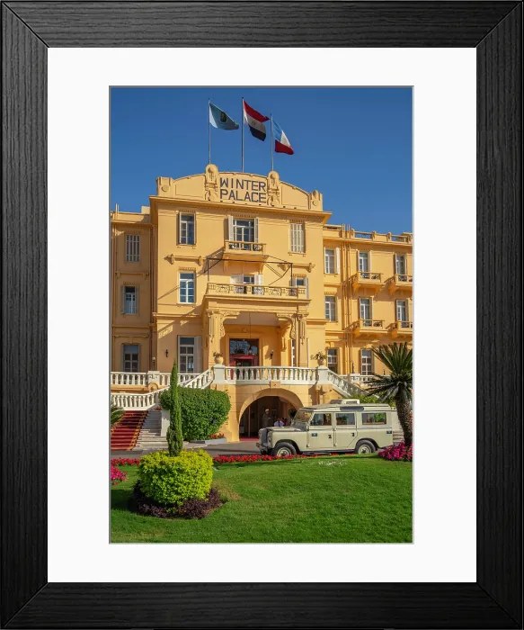 Framed Print : View of the Winter Palace Hotel on the corniche in Luxor on a sunny day, Luxor, Egypt, Africa Framed Print : View of the Winter Palace Hotel on the corniche in Luxor on a sunny day, Luxor, Egypt, Africa