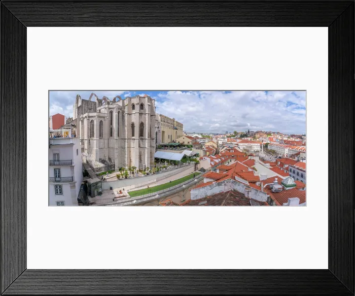 Framed Print : View of Carmo Archaeological Museum from Santa Justa Lift on a sunny day, Lisbon, Portugal, Europe Framed Print : View of Carmo Archaeological Museum from Santa Justa Lift on a sunny day, Lisbon, Portugal, Europe