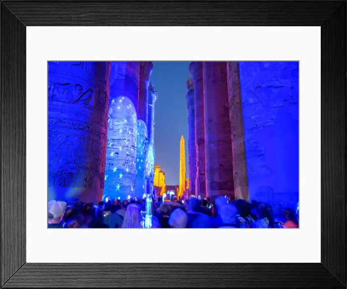 Framed Print : View of Karnak Temple sound and light show at dusk, Luxor, Egypt, Africa Framed Print : View of Karnak Temple sound and light show at dusk, Luxor, Egypt, Africa