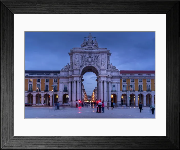 Framed Print : View of Praca do Comercio and Victory Arch at dusk, Lisbon, Portugal, Europe Framed Print : View of Praca do Comercio and Victory Arch at dusk, Lisbon, Portugal, Europe