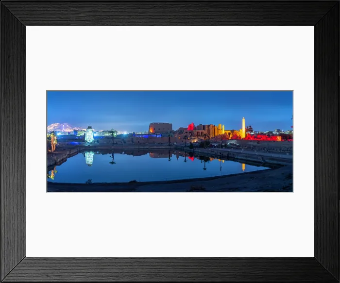 Framed Print : View of Karnak Temple sound and light show at dusk, Luxor, Egypt, Africa Framed Print : View of Karnak Temple sound and light show at dusk, Luxor, Egypt, Africa