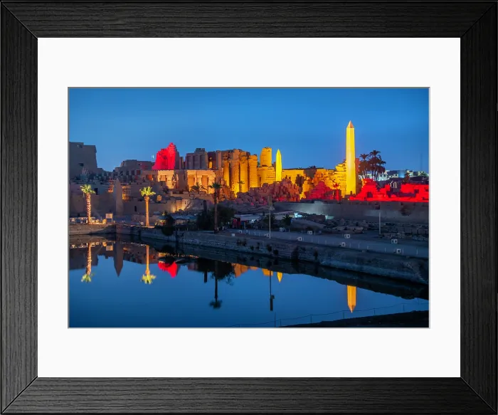 Framed Print : View of Karnak Temple sound and light show at dusk, Luxor, Egypt, Africa Framed Print : View of Karnak Temple sound and light show at dusk, Luxor, Egypt, Africa