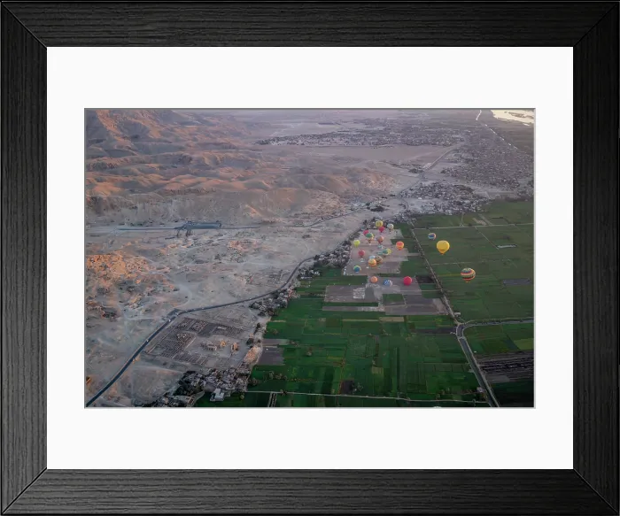 Framed Print : View of other balloons from hot air balloon over Luxor at sunrise, Luxor, Egypt, Africa Framed Print : View of other balloons from hot air balloon over Luxor at sunrise, Luxor, Egypt, Africa