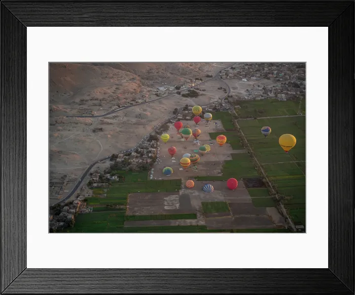 Framed Print : View of other balloons from hot air balloon over Luxor at sunrise, Luxor, Egypt, Africa Framed Print : View of other balloons from hot air balloon over Luxor at sunrise, Luxor, Egypt, Africa