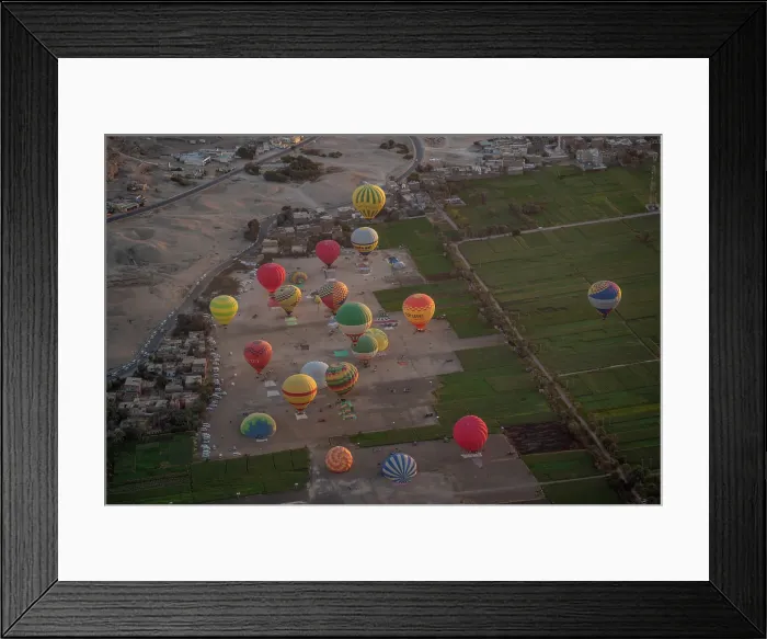 Framed Print : View of other balloons from hot air balloon over Luxor at sunrise, Luxor, Egypt, Africa Framed Print : View of other balloons from hot air balloon over Luxor at sunrise, Luxor, Egypt, Africa