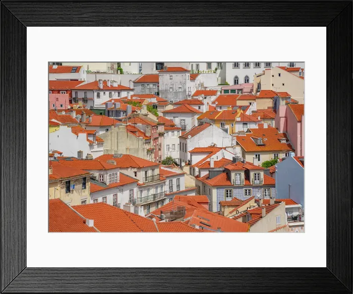 Framed Print : View of terrakotta rooftops in Alfama, Alfama District, Lisbon, Portugal, Europe Framed Print : View of terrakotta rooftops in Alfama, Alfama District, Lisbon, Portugal, Europe