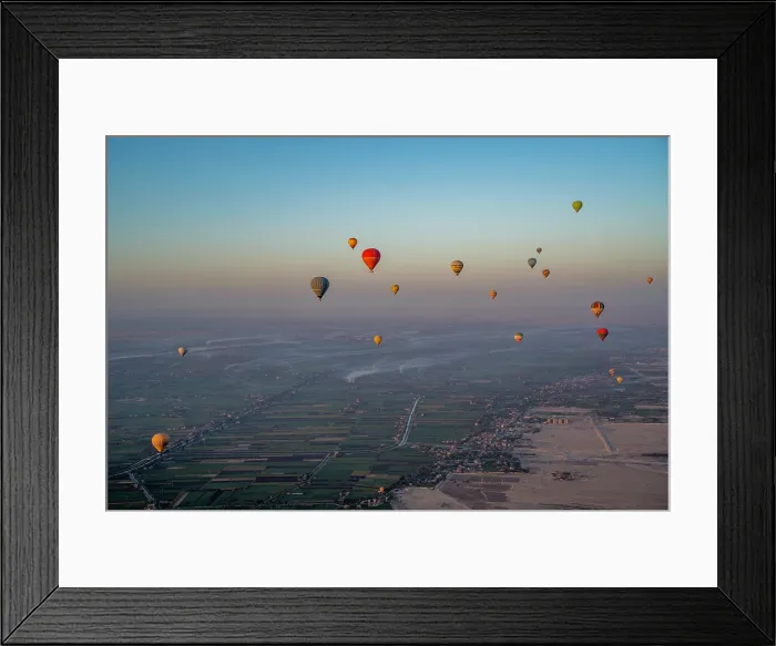 Framed Print : View of other balloons from hot air balloon over Luxor at sunrise, Luxor, Egypt, Africa Framed Print : View of other balloons from hot air balloon over Luxor at sunrise, Luxor, Egypt, Africa