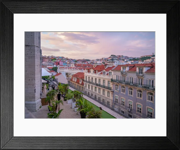 Framed Print : View of city from Carmo Archaeological Museum at sunset, Lisbon, Portugal, Europe Framed Print : View of city from Carmo Archaeological Museum at sunset, Lisbon, Portugal, Europe
