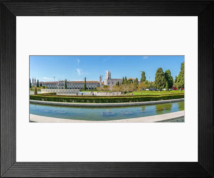 Framed Print : View of Jerónimos Monastery (Monastery of the Hieronymites) from Empire Square Garden on a sunny day, Lisbon, Portugal, Europe Framed Print : View of Jerónimos Monastery (Monastery of the Hieronymites) from Empire Square Garden on a sunny day, Lisbon, Portugal, Europe