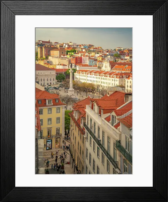 Framed Print : View of city from Carmo Archaeological Museum during golden hour, Lisbon, Portugal, Europe Framed Print : View of city from Carmo Archaeological Museum during golden hour, Lisbon, Portugal, Europe