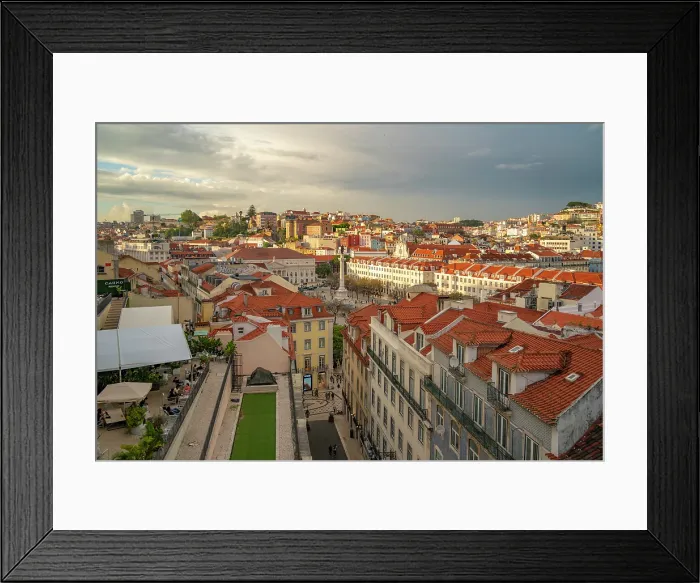 Framed Print : View of city from Carmo Archaeological Museum during golden hour, Lisbon, Portugal, Europe Framed Print : View of city from Carmo Archaeological Museum during golden hour, Lisbon, Portugal, Europe