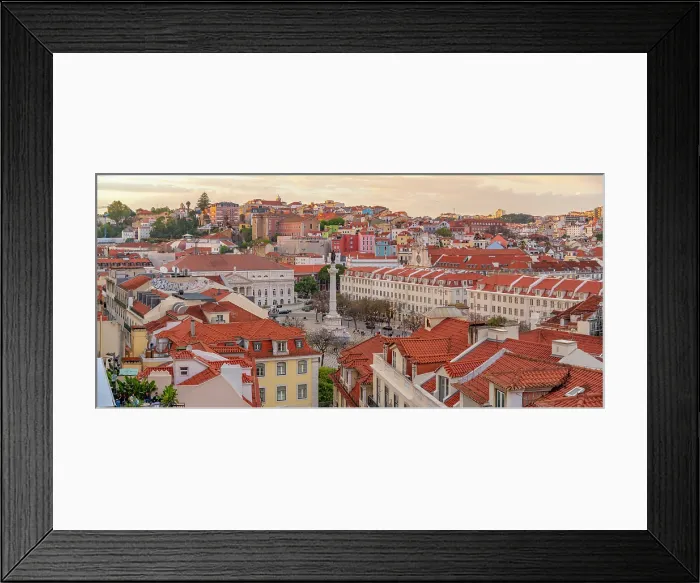 Framed Print : View of city from Carmo Archaeological Museum during golden hour, Lisbon, Portugal, Europe Framed Print : View of city from Carmo Archaeological Museum during golden hour, Lisbon, Portugal, Europe