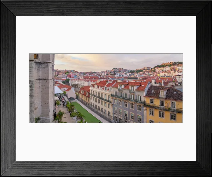 Framed Print : View of city from Carmo Archaeological Museum at sunset, Lisbon, Portugal, Europe Framed Print : View of city from Carmo Archaeological Museum at sunset, Lisbon, Portugal, Europe