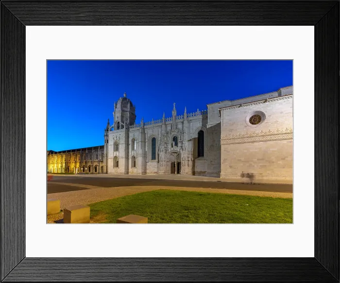 Framed Print : View of Jerónimos Monastery (Monastery of the Hieronymites) at dusk, Lisbon, Portugal, Europe