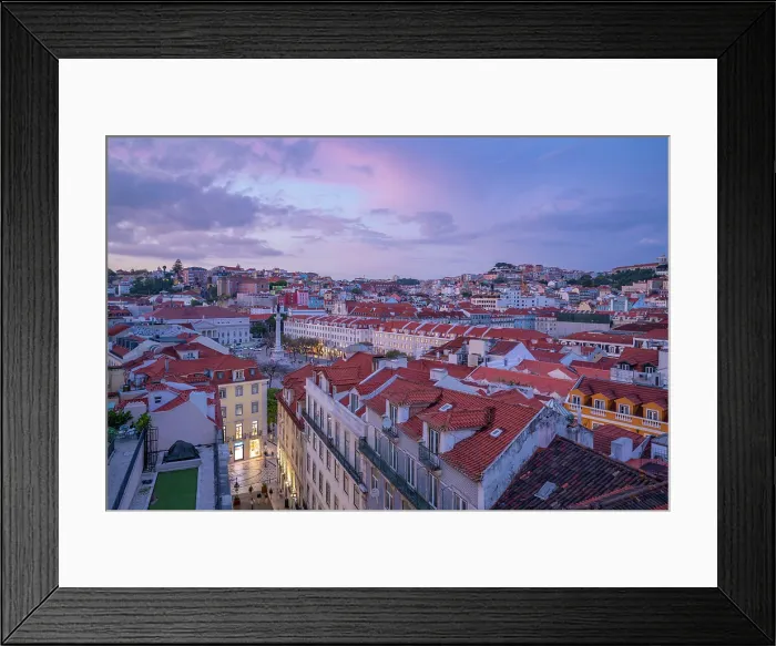 Framed Print : View of city from Carmo Archaeological Museum at sunset, Lisbon, Portugal, Europe Framed Print : View of city from Carmo Archaeological Museum at sunset, Lisbon, Portugal, Europe