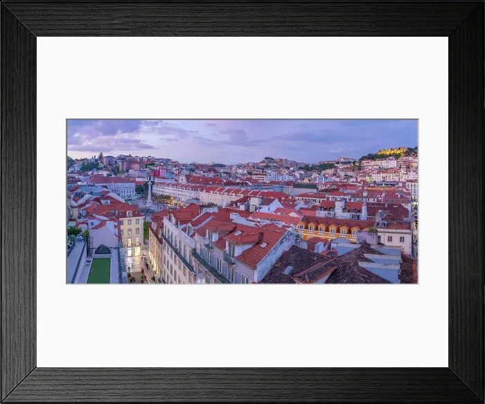 Framed Print : View of city from Carmo Archaeological Museum at sunset, Lisbon, Portugal, Europe Framed Print : View of city from Carmo Archaeological Museum at sunset, Lisbon, Portugal, Europe