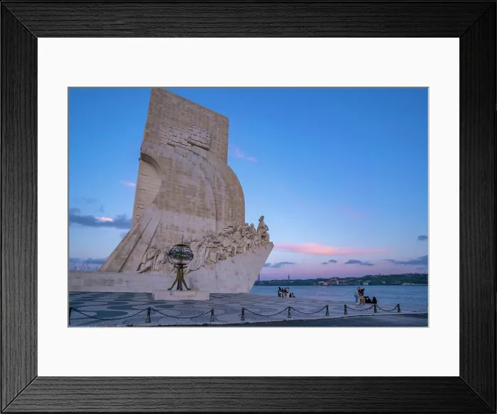Framed Print : View of Monument to the Discoveries (Padrao dos Descobrimentos) at dusk, Lisbon, Portugal, Europe Framed Print : View of Monument to the Discoveries (Padrao dos Descobrimentos) at dusk, Lisbon, Portugal, Europe