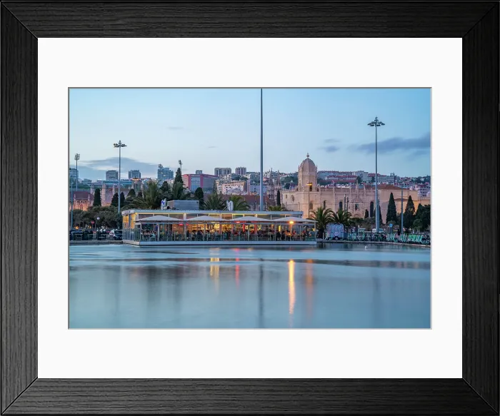 Framed Print : View of Jerónimos Monastery (Monastery of the Hieronymites) from Empire Square Garden at dusk, Lisbon, Portugal, Europe Framed Print : View of Jerónimos Monastery (Monastery of the Hieronymites) from Empire Square Garden at dusk, Lisbon, Portugal, Europe