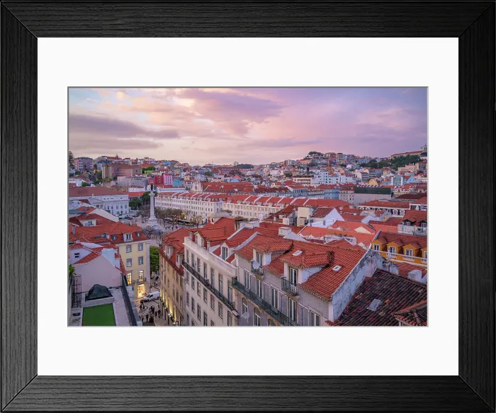 Framed Print : View of city from Carmo Archaeological Museum at sunset, Lisbon, Portugal, Europe Framed Print : View of city from Carmo Archaeological Museum at sunset, Lisbon, Portugal, Europe