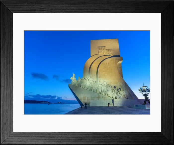 Framed Print : View of Monument to the Discoveries (Padrao dos Descobrimentos) at dusk, Lisbon, Portugal, Europe Framed Print : View of Monument to the Discoveries (Padrao dos Descobrimentos) at dusk, Lisbon, Portugal, Europe