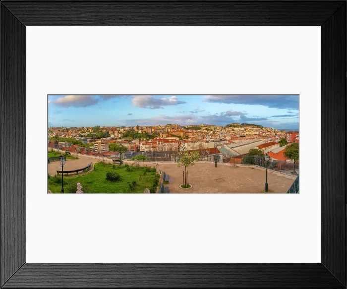 Framed Print : View of Lisbon from Miradouro de Sao Pedro de Alcantara at sunset, Lisbon, Portugal, Europe Framed Print : View of Lisbon from Miradouro de Sao Pedro de Alcantara at sunset, Lisbon, Portugal, Europe