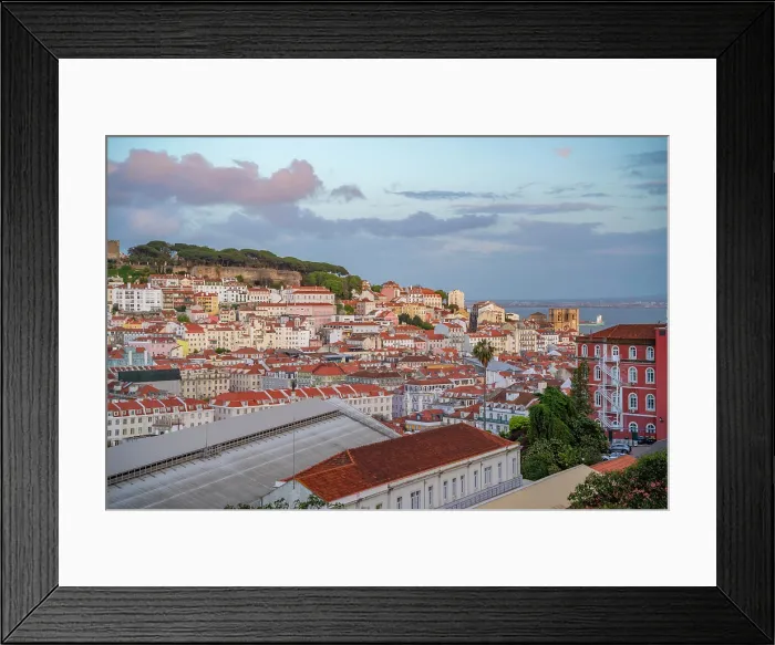 Framed Print : View of Lisbon from Miradouro de Sao Pedro de Alcantara at sunset, Lisbon, Portugal, Europe Framed Print : View of Lisbon from Miradouro de Sao Pedro de Alcantara at sunset, Lisbon, Portugal, Europe