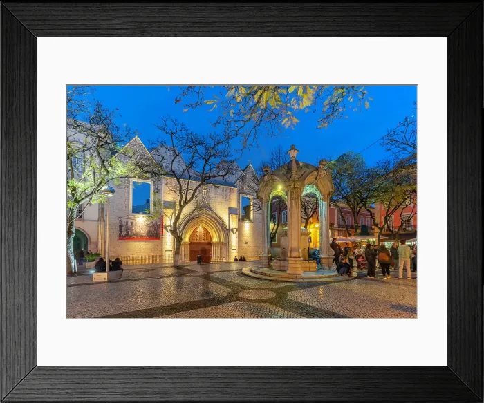 Framed Print : View of Chafariz do Carmo in Largo do Carmo at dusk, Lisbon, Portugal, Europe Framed Print : View of Chafariz do Carmo in Largo do Carmo at dusk, Lisbon, Portugal, Europe