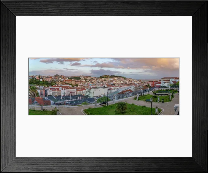 Framed Print : View of Lisbon from Miradouro de Sao Pedro de Alcantara at sunset, Lisbon, Portugal, Europe Framed Print : View of Lisbon from Miradouro de Sao Pedro de Alcantara at sunset, Lisbon, Portugal, Europe