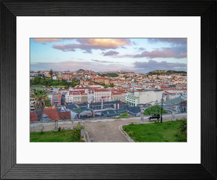 Framed Print : View of Lisbon from Miradouro de Sao Pedro de Alcantara at sunset, Lisbon, Portugal, Europe Framed Print : View of Lisbon from Miradouro de Sao Pedro de Alcantara at sunset, Lisbon, Portugal, Europe