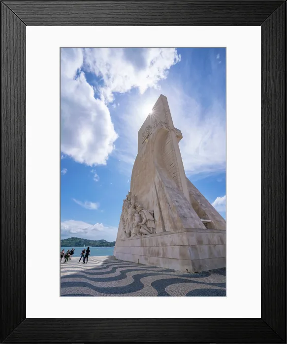 Framed Print : View of Monument to the Discoveries (Padrao dos Descobrimentos) on a sunny day, Lisbon, Portugal, Europe Framed Print : View of Monument to the Discoveries (Padrao dos Descobrimentos) on a sunny day, Lisbon, Portugal, Europe